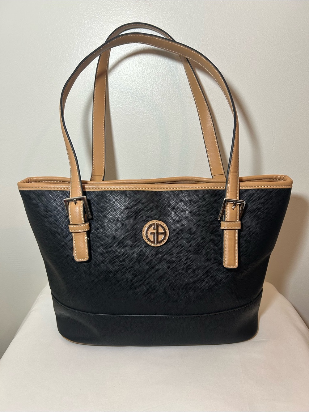 Giani Bernini Tote Bag Black and Brown with Logo